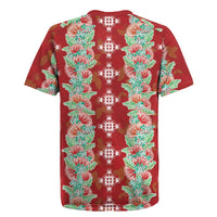 Hawaii Ohia Lehua Rugby Jersey Tropical Vibes Crimson LT05 - Polynesian Pride