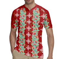 Hawaii Ohia Lehua Rugby Jersey Tropical Vibes Crimson LT05 - Polynesian Pride