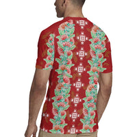 Hawaii Ohia Lehua Rugby Jersey Tropical Vibes Crimson LT05 - Polynesian Pride