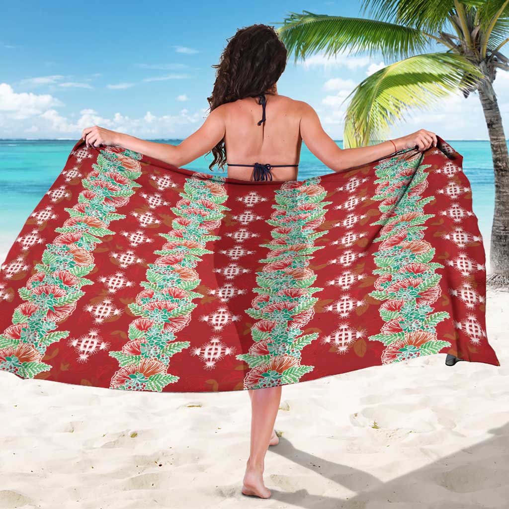 Hawaii Ohia Lehua Sarong Tropical Vibes Crimson LT05 - Polynesian Pride