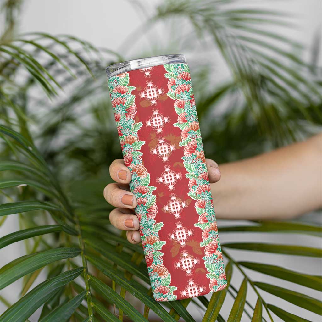 Hawaii Ohia Lehua Skinny Tumbler Tropical Vibes Crimson LT05 - Polynesian Pride