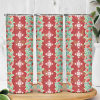 Hawaii Ohia Lehua Skinny Tumbler Tropical Vibes Crimson LT05 - Polynesian Pride