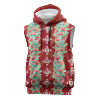 Hawaii Ohia Lehua Sleeveless Hoodie Tropical Vibes Crimson LT05 Crimson - Polynesian Pride