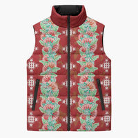 Hawaii Ohia Lehua Sleeveless Puffer Jacket Tropical Vibes Crimson LT05 Unisex Crimson - Polynesian Pride