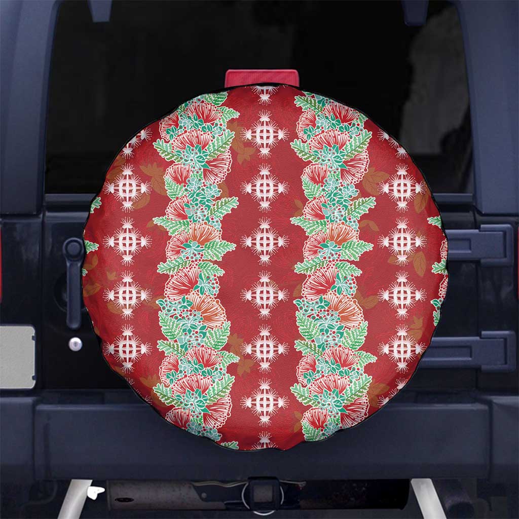 Hawaii Ohia Lehua Spare Tire Cover Tropical Vibes Crimson LT05 No hole Crimson - Polynesian Pride