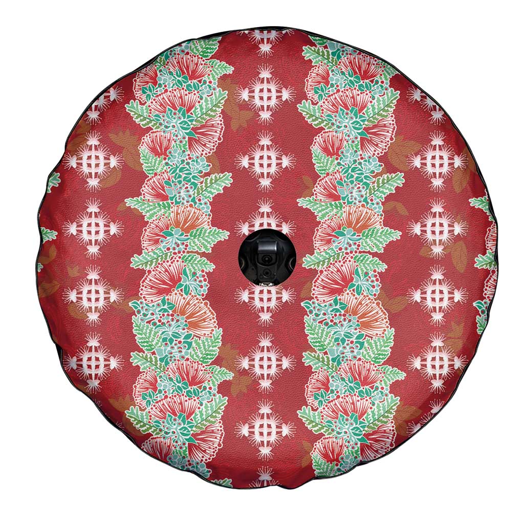 Hawaii Ohia Lehua Spare Tire Cover Tropical Vibes Crimson LT05 - Polynesian Pride