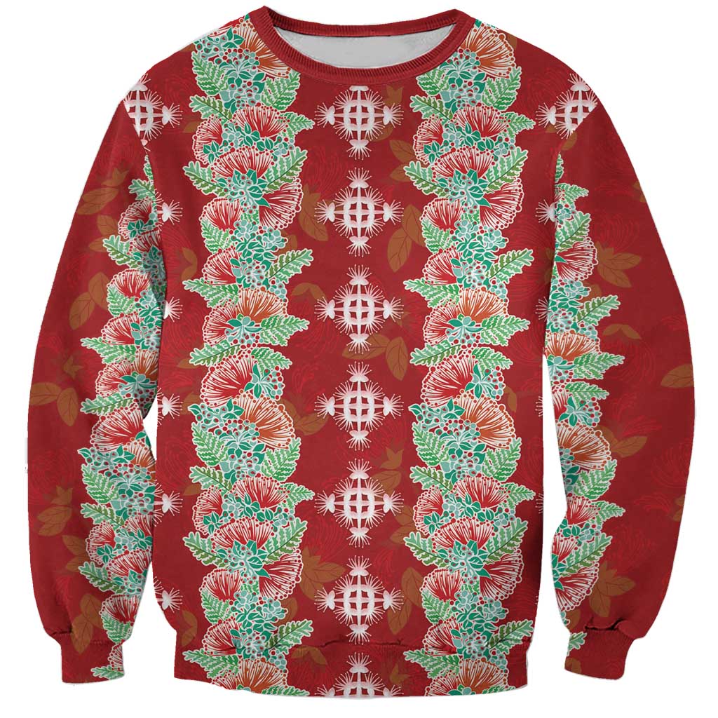 Hawaii Ohia Lehua Sweatshirt Tropical Vibes Crimson LT05 Unisex Crimson - Polynesian Pride
