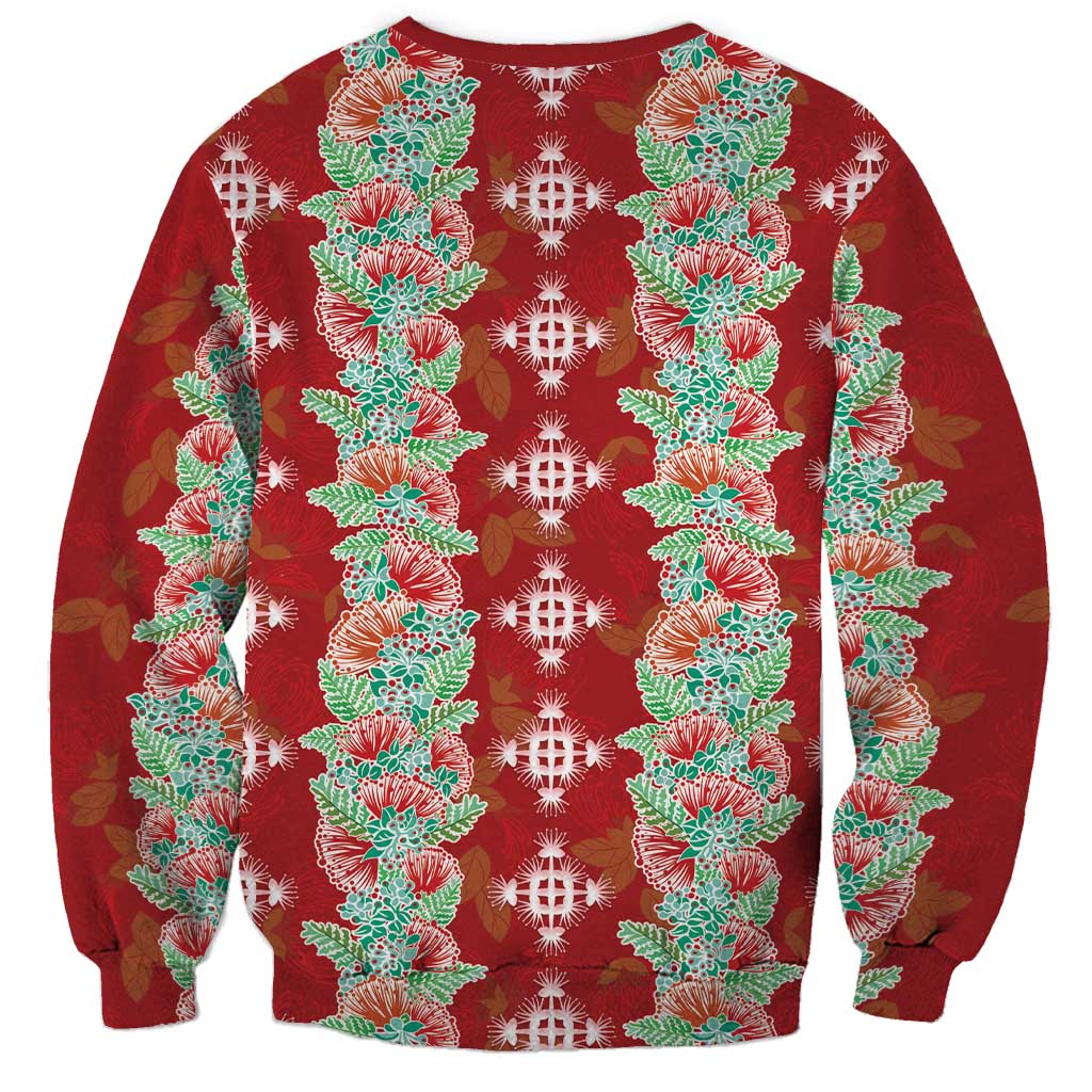 Hawaii Ohia Lehua Sweatshirt Tropical Vibes Crimson LT05 - Polynesian Pride