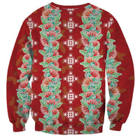 Hawaii Ohia Lehua Sweatshirt Tropical Vibes Crimson LT05 - Polynesian Pride