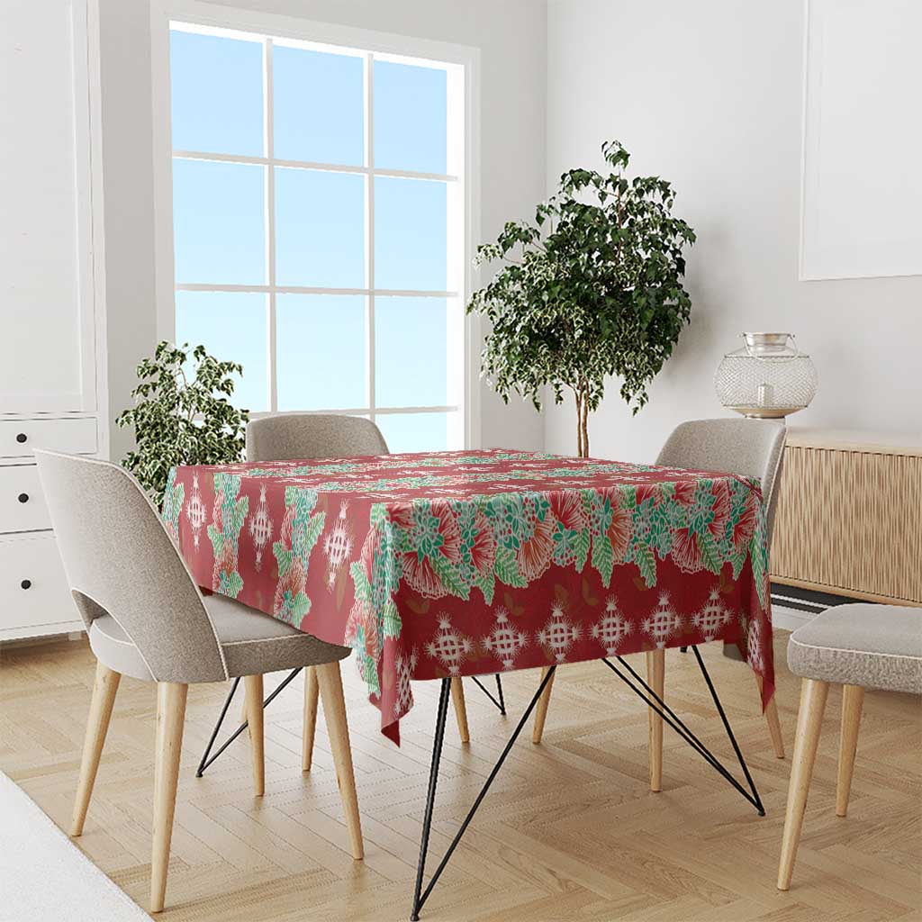 Hawaii Ohia Lehua Tablecloth Tropical Vibes Crimson LT05 - Polynesian Pride