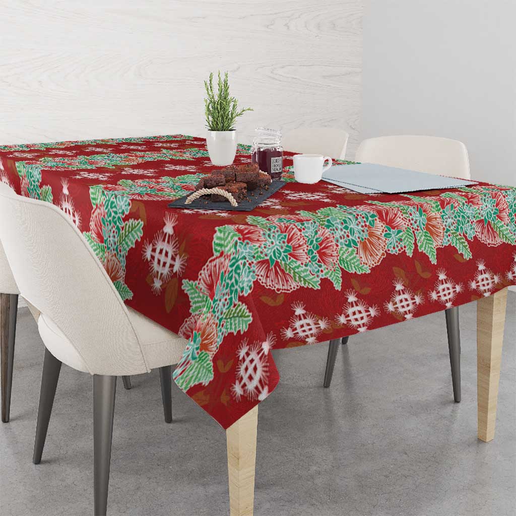 Hawaii Ohia Lehua Tablecloth Tropical Vibes Crimson LT05 - Polynesian Pride