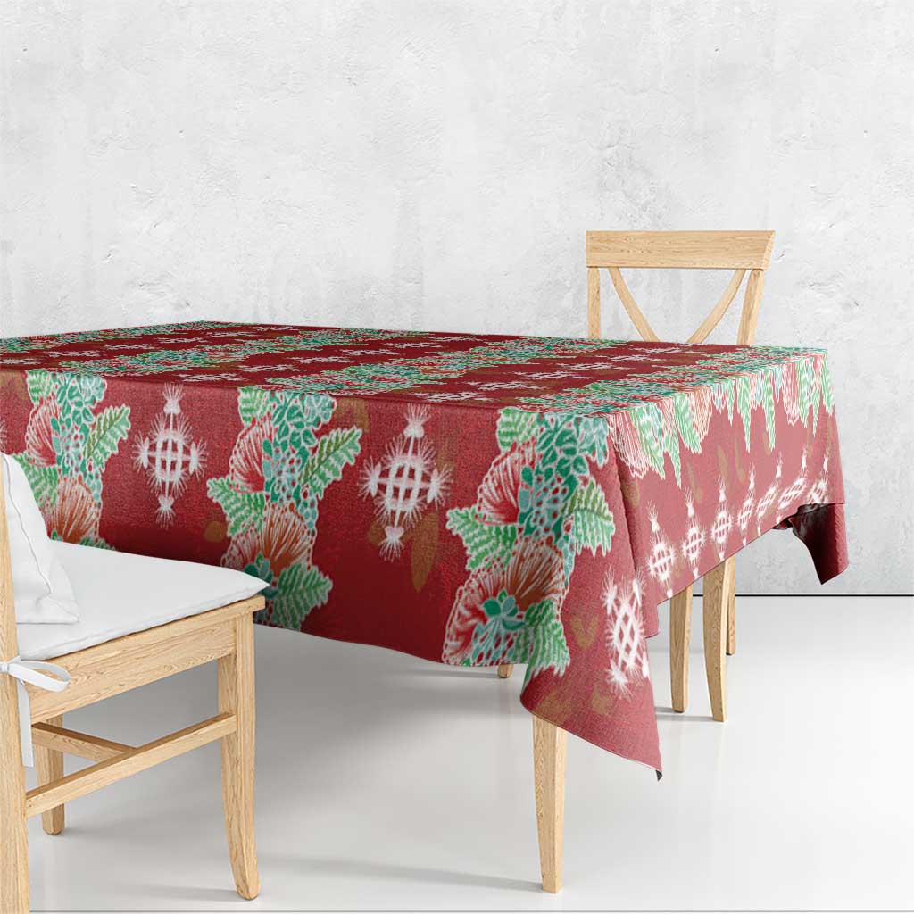 Hawaii Ohia Lehua Tablecloth Tropical Vibes Crimson LT05 - Polynesian Pride