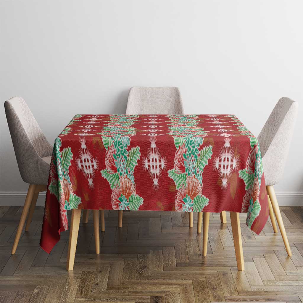 Hawaii Ohia Lehua Tablecloth Tropical Vibes Crimson LT05 - Polynesian Pride