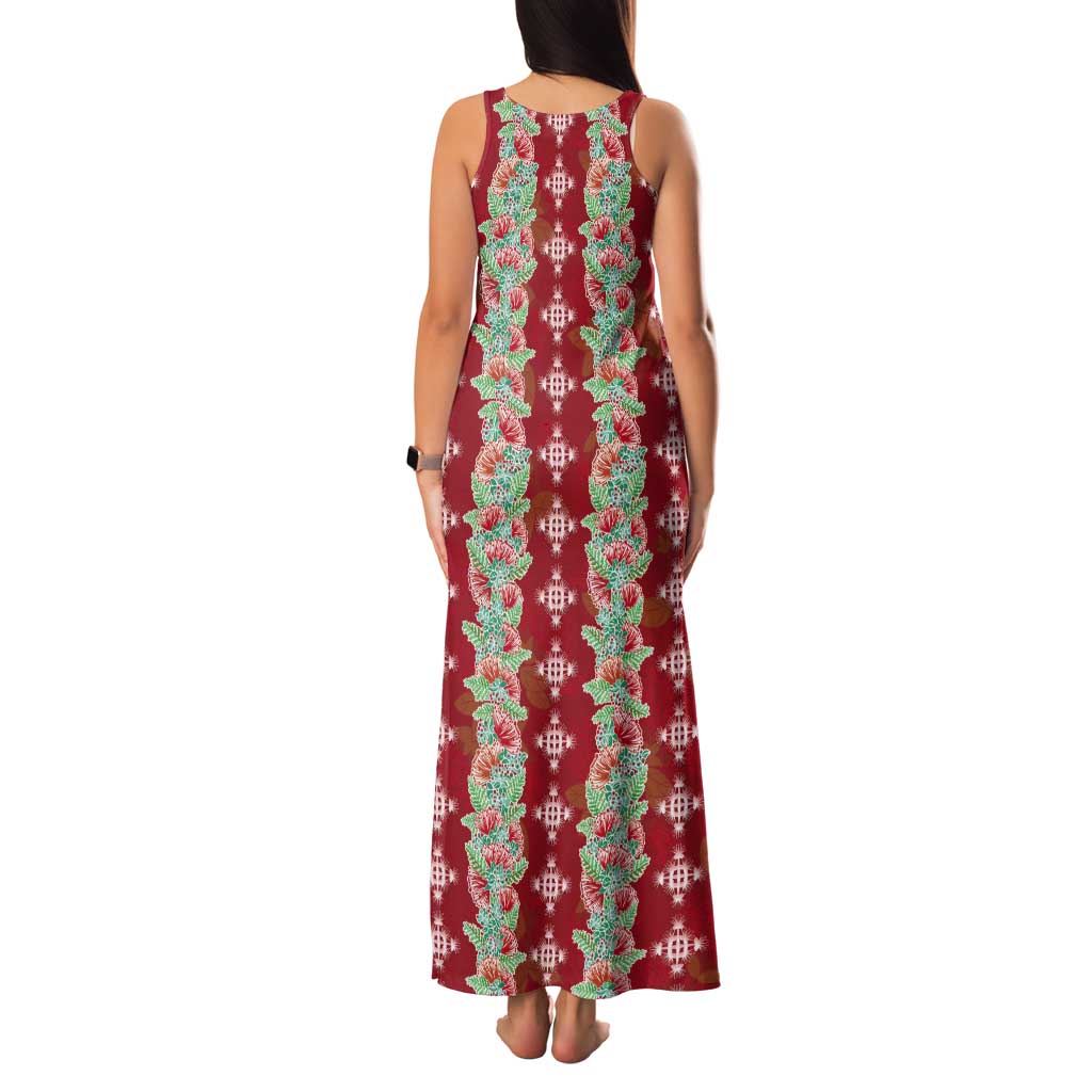 Hawaii Ohia Lehua Tank Maxi Dress Tropical Vibes Crimson LT05 - Polynesian Pride