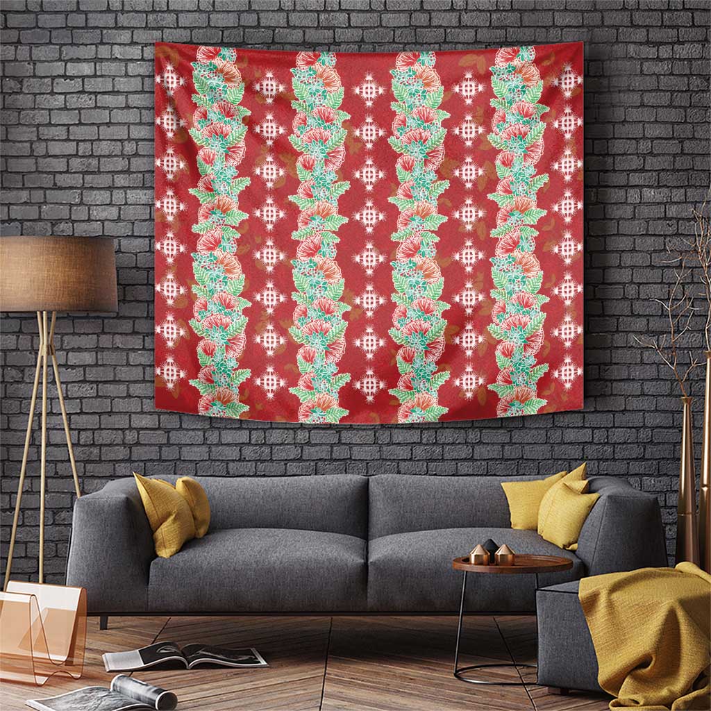 Hawaii Ohia Lehua Tapestry Tropical Vibes Crimson LT05 Crimson - Polynesian Pride