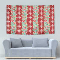 Hawaii Ohia Lehua Tapestry Tropical Vibes Crimson LT05 - Polynesian Pride