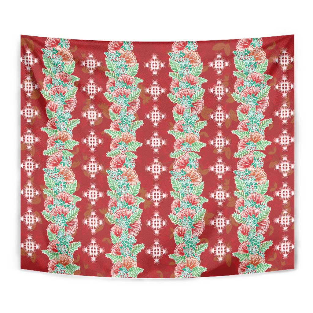 Hawaii Ohia Lehua Tapestry Tropical Vibes Crimson LT05 - Polynesian Pride