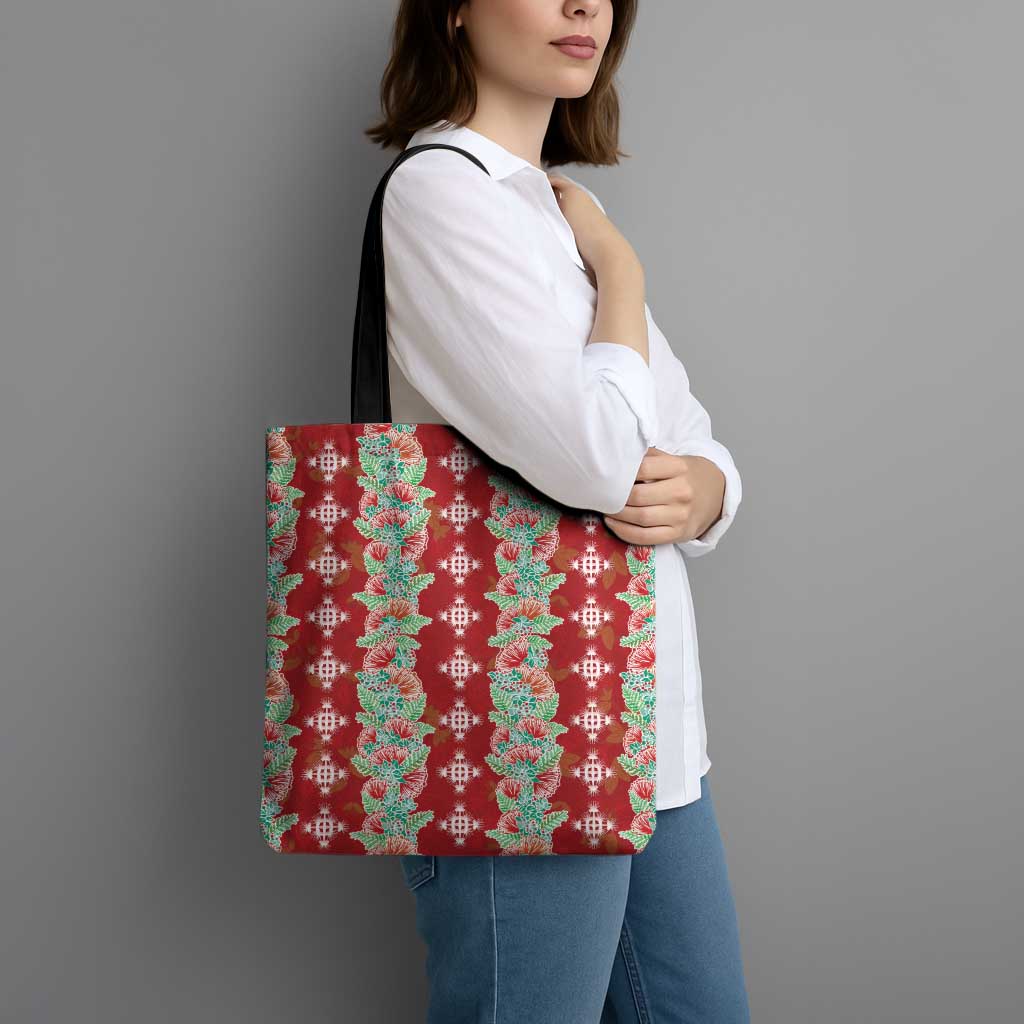 Hawaii Ohia Lehua Tote Bag Tropical Vibes Crimson LT05 - Polynesian Pride