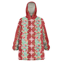 Hawaii Ohia Lehua Wearable Blanket Hoodie Tropical Vibes Crimson LT05 One Size Crimson - Polynesian Pride