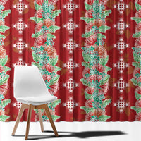 Hawaii Ohia Lehua Window Curtain Tropical Vibes Crimson LT05 - Polynesian Pride