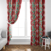 Hawaii Ohia Lehua Window Curtain Tropical Vibes Crimson LT05 - Polynesian Pride