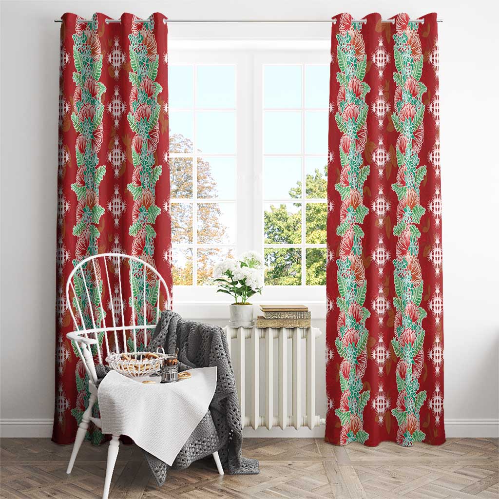 Hawaii Ohia Lehua Window Curtain Tropical Vibes Crimson LT05 - Polynesian Pride