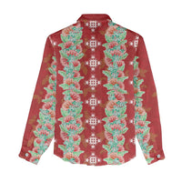 Hawaii Ohia Lehua Women Casual Shirt Tropical Vibes Crimson LT05 - Polynesian Pride
