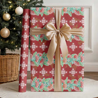 Hawaii Ohia Lehua Wrapping Paper Tropical Vibes Crimson LT05 - Polynesian Pride