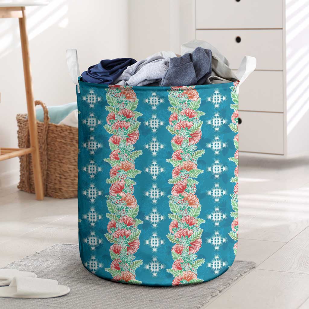 Hawaii Ohia Lehua Laundry Basket Tropical Vibes Teal LT05 Teal - Polynesian Pride