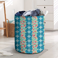 Hawaii Ohia Lehua Laundry Basket Tropical Vibes Teal LT05 Teal - Polynesian Pride