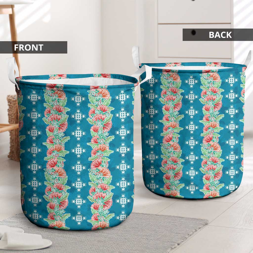 Hawaii Ohia Lehua Laundry Basket Tropical Vibes Teal LT05 - Polynesian Pride