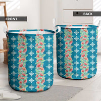 Hawaii Ohia Lehua Laundry Basket Tropical Vibes Teal LT05 - Polynesian Pride