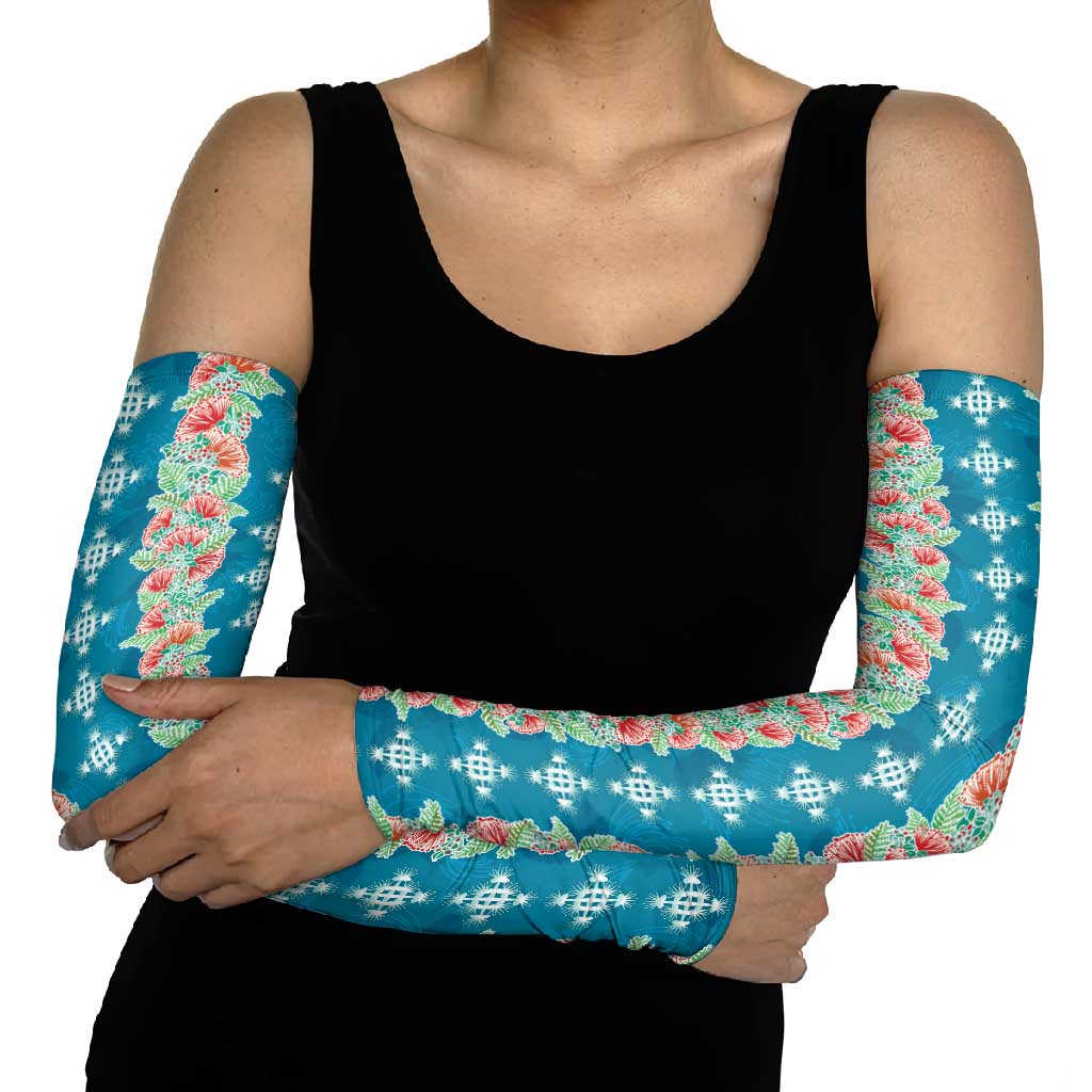 Hawaii Ohia Lehua Arm Sleeves Tropical Vibes Teal LT05 - Polynesian Pride