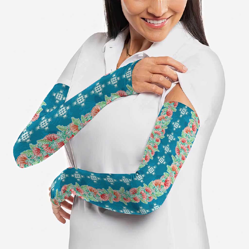 Hawaii Ohia Lehua Arm Sleeves Tropical Vibes Teal LT05 - Polynesian Pride