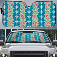 Hawaii Ohia Lehua Auto Sun Shade Tropical Vibes Teal