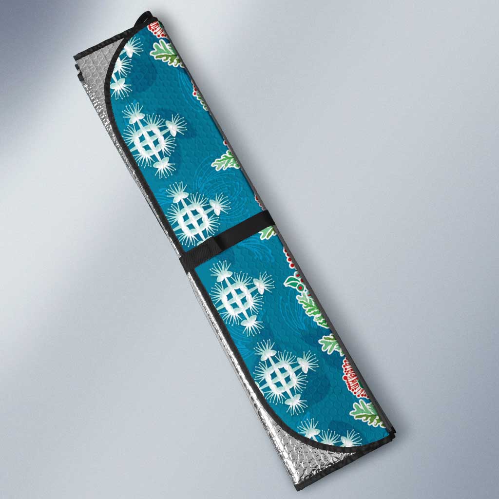 Hawaii Ohia Lehua Auto Sun Shade Tropical Vibes Teal