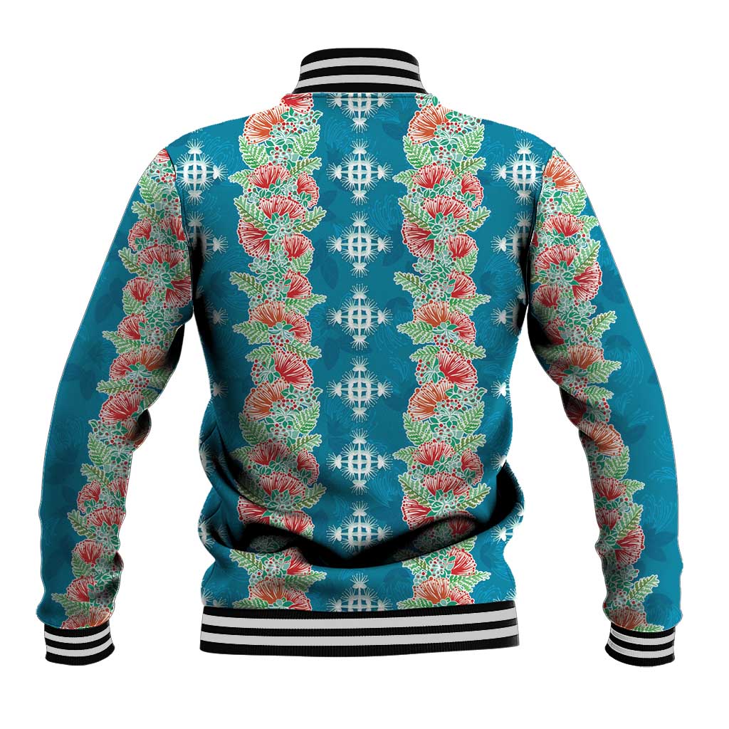 Hawaii Ohia Lehua Baseball Jacket Tropical Vibes Teal LT05 - Polynesian Pride