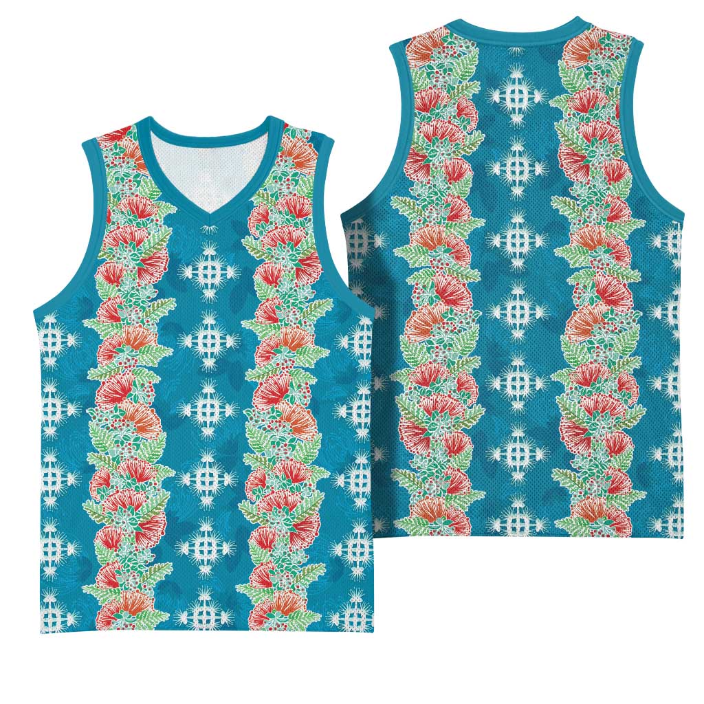 Hawaii Ohia Lehua Basketball Jersey Tropical Vibes Teal LT05 - Polynesian Pride