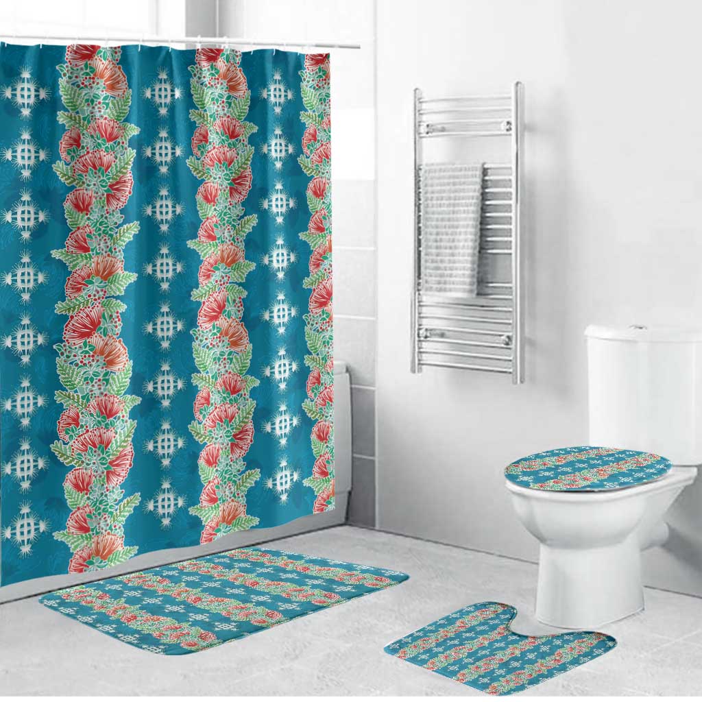 Hawaii Ohia Lehua Bathroom Set Tropical Vibes Teal LT05 Bathroom Set (4 pcs) Teal - Polynesian Pride