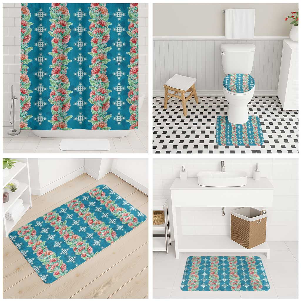 Hawaii Ohia Lehua Bathroom Set Tropical Vibes Teal LT05 - Polynesian Pride