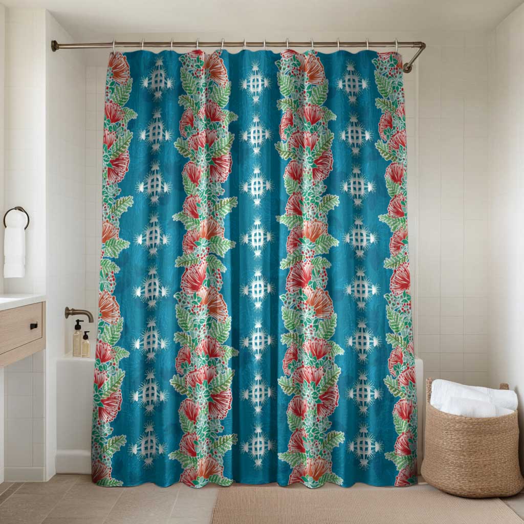 Hawaii Ohia Lehua Bathroom Set Tropical Vibes Teal LT05 Shower Curtain Only Teal - Polynesian Pride