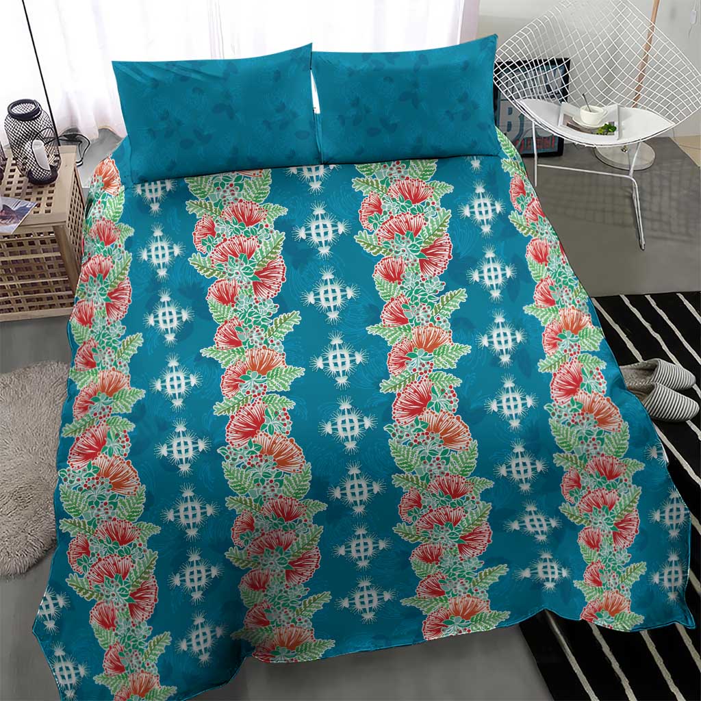 Hawaii Ohia Lehua Bedding Set Tropical Vibes Teal LT05 - Polynesian Pride