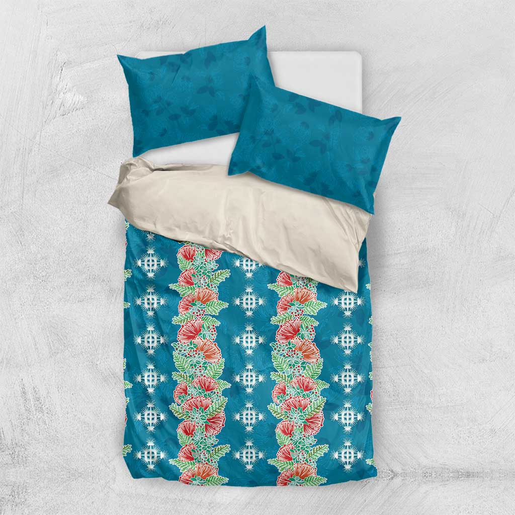 Hawaii Ohia Lehua Bedding Set Tropical Vibes Teal LT05 US Twin 172cm x 218cm Teal - Polynesian Pride