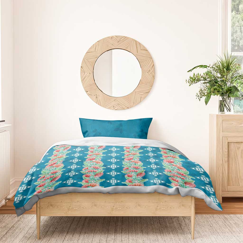 Hawaii Ohia Lehua Bedding Set Tropical Vibes Teal LT05 - Polynesian Pride