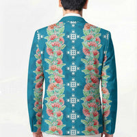 Hawaii Ohia Lehua Blazer Tropical Vibes Teal LT05 - Polynesian Pride