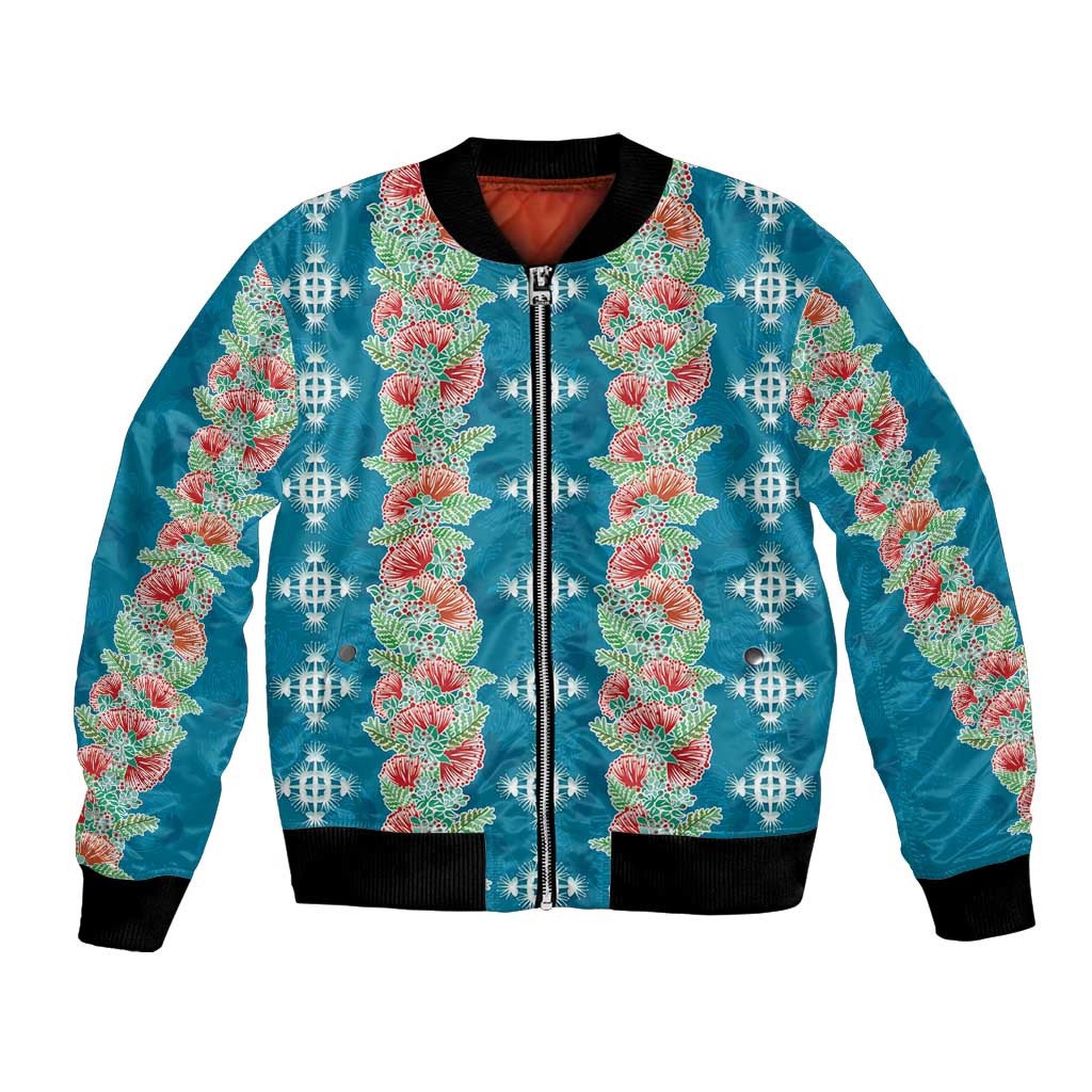 Hawaii Ohia Lehua Bomber Jacket Tropical Vibes Teal LT05 Unisex Teal - Polynesian Pride