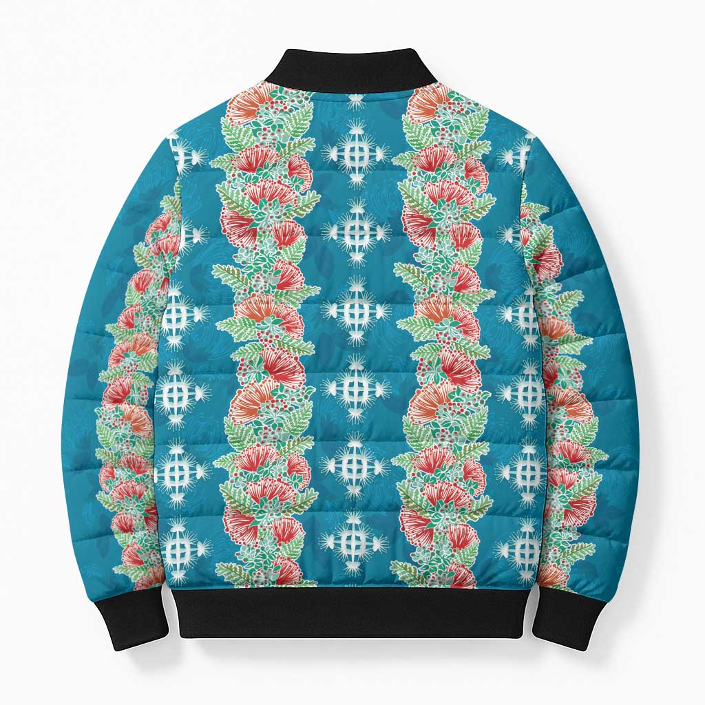 Hawaii Ohia Lehua Bomber Puffer Jacket Tropical Vibes Teal LT05 - Polynesian Pride