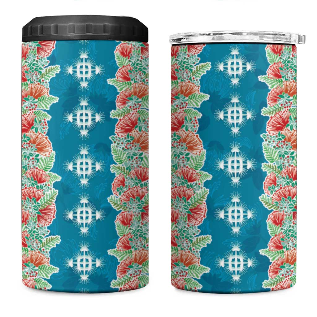Hawaii Ohia Lehua 4 in 1 Can Cooler Tumbler Tropical Vibes Teal LT05 One Size: 16 oz Teal - Polynesian Pride