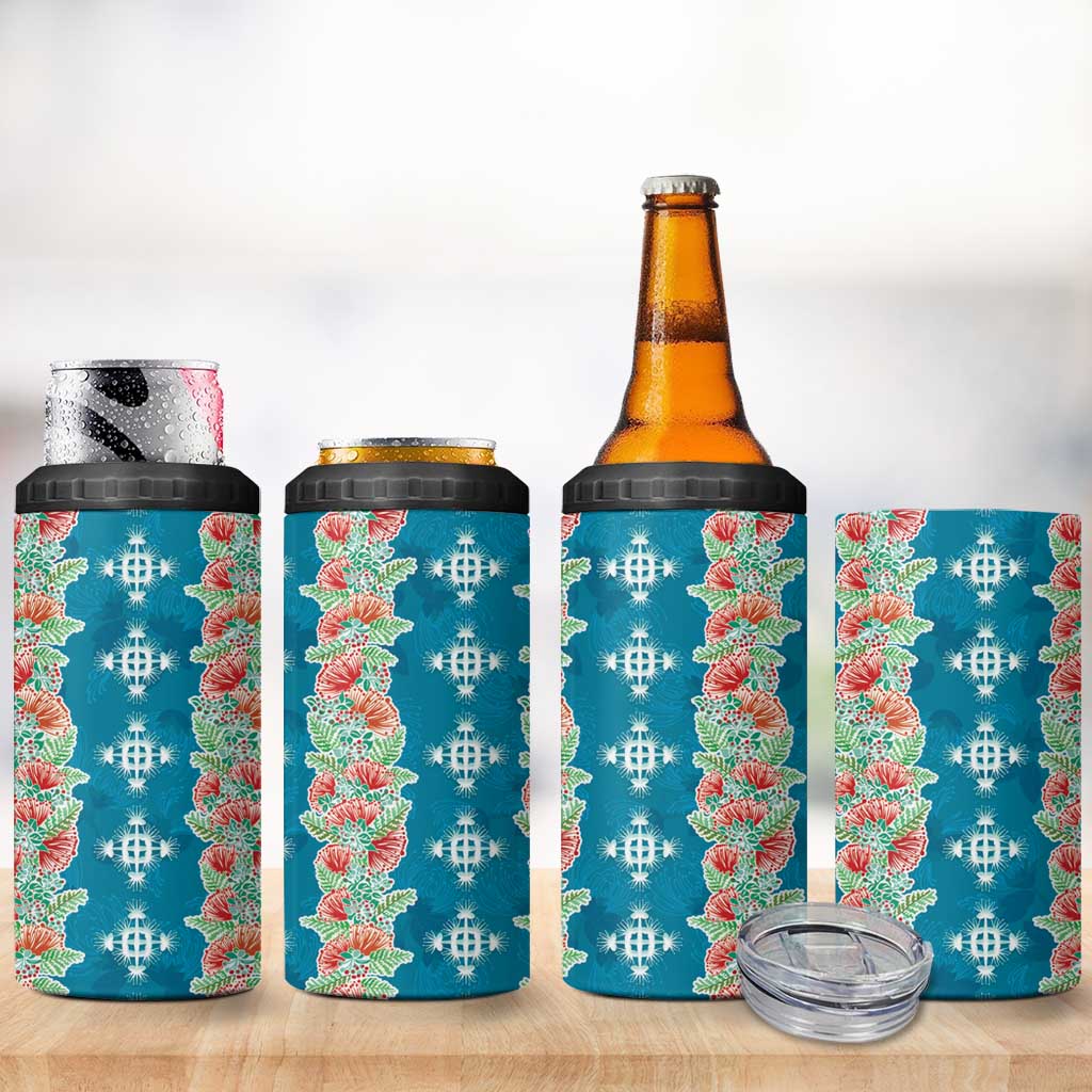Hawaii Ohia Lehua 4 in 1 Can Cooler Tumbler Tropical Vibes Teal LT05 - Polynesian Pride