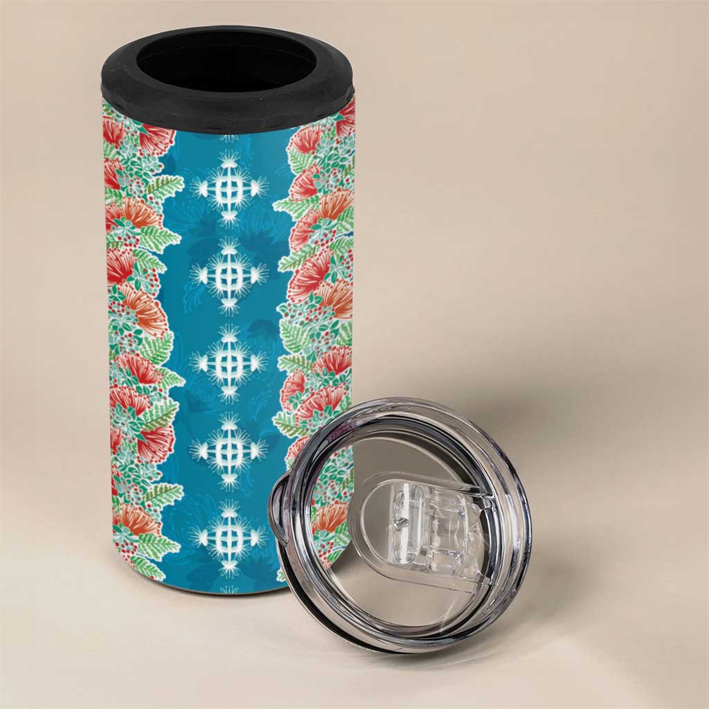 Hawaii Ohia Lehua 4 in 1 Can Cooler Tumbler Tropical Vibes Teal LT05 - Polynesian Pride